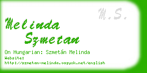 melinda szmetan business card